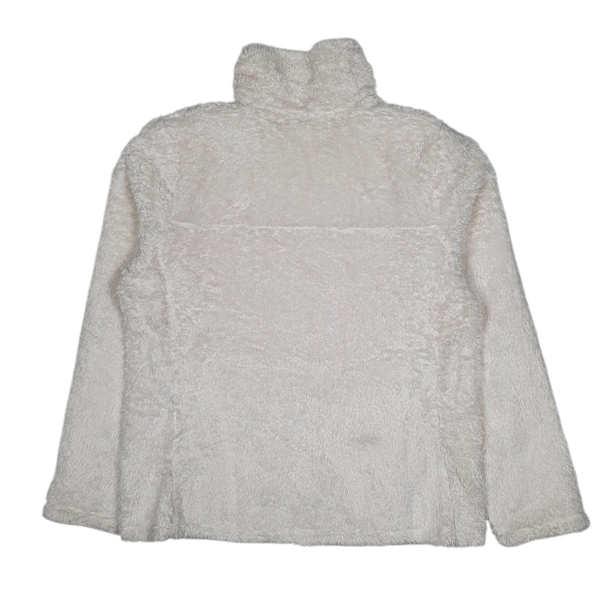 Womens White The North Face Reversible Fluffy Windbreaker Full Zip Coat