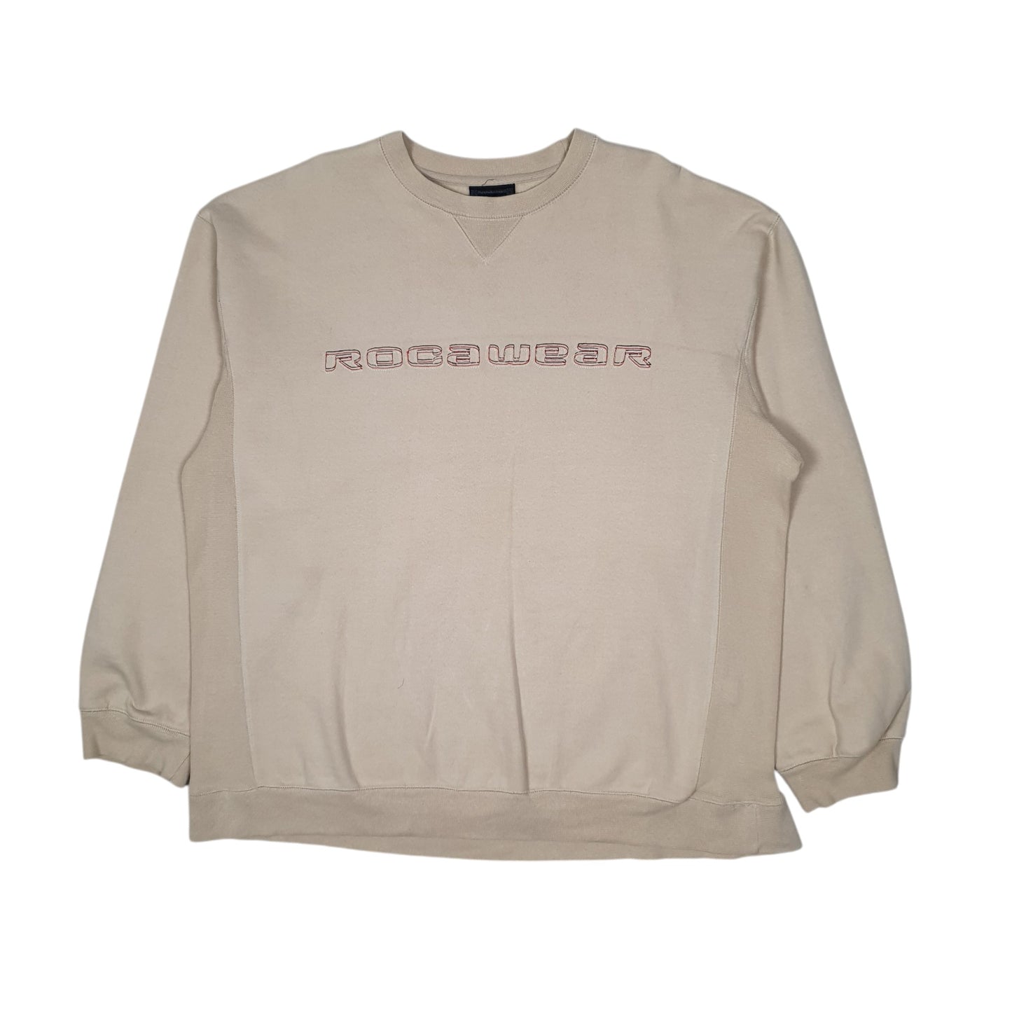 Mens Beige Rocawear Vintage 00s Y2K Jay Z Crewneck Jumper