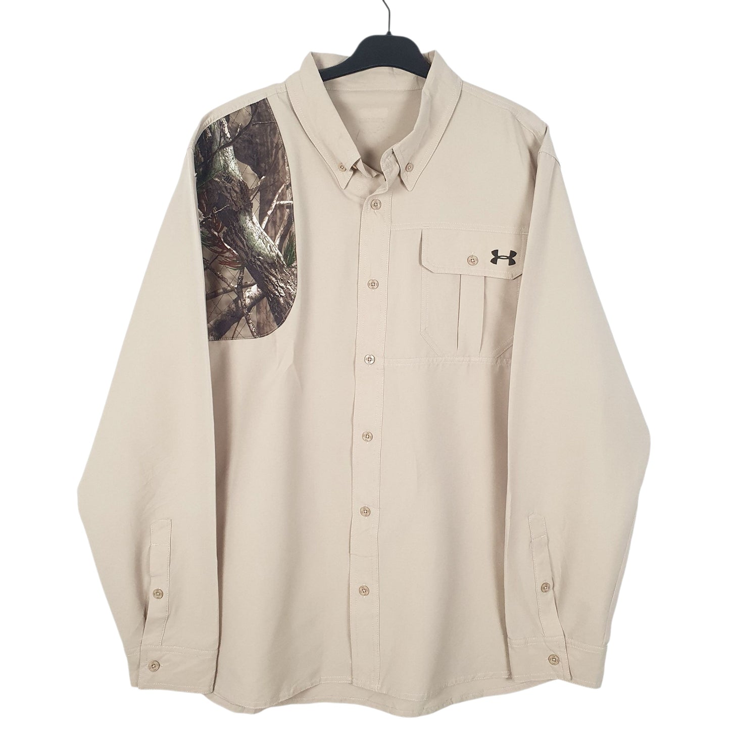 Mens Beige Under Armour  Long Sleeve Shirt