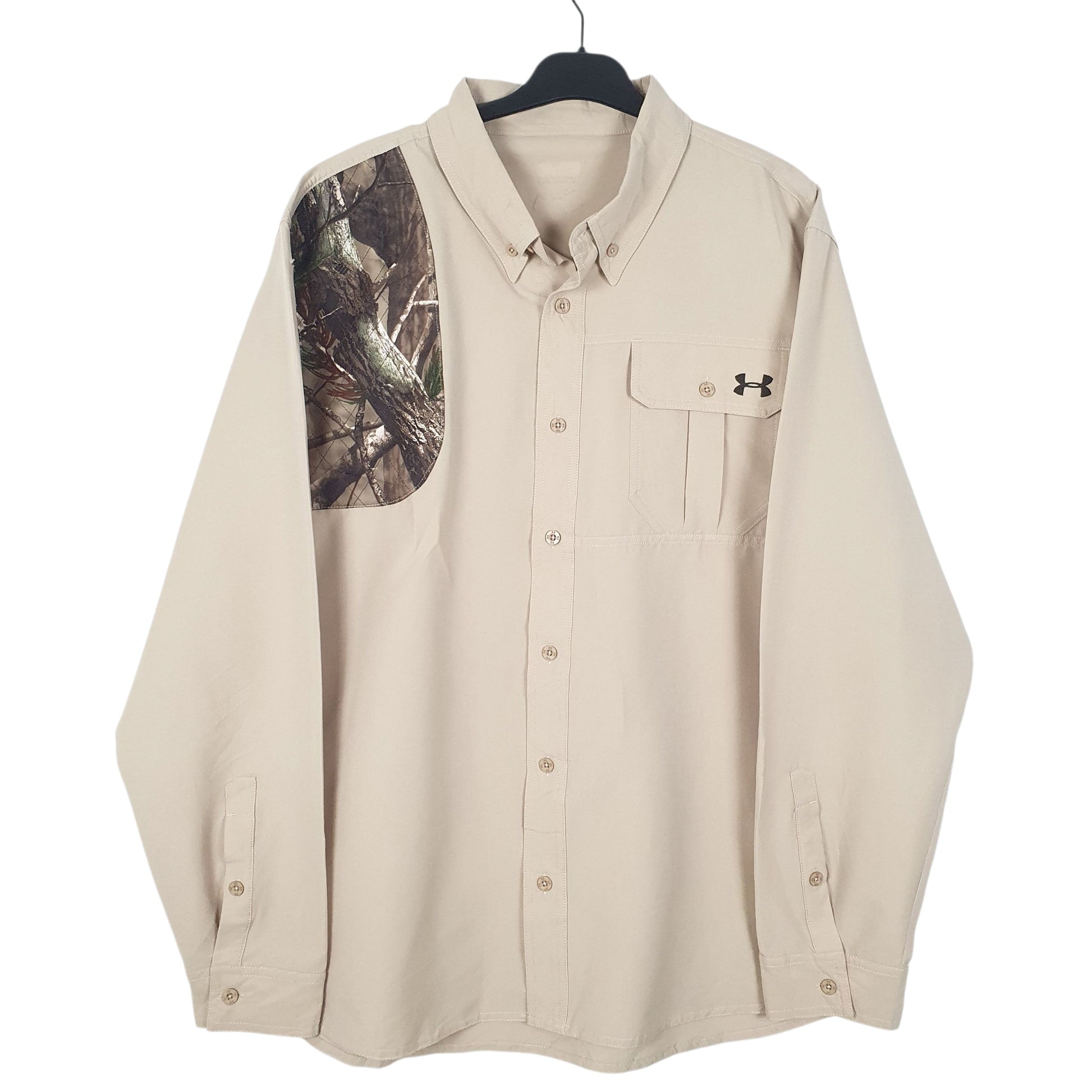 Mens Beige Under Armour  Long Sleeve Shirt