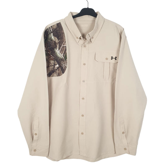 Mens Beige Under Armour  Long Sleeve Shirt