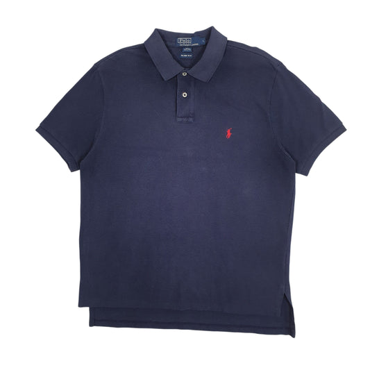 Mens Navy Polo Ralph Lauren Slim Fit Short Sleeve Polo Shirt