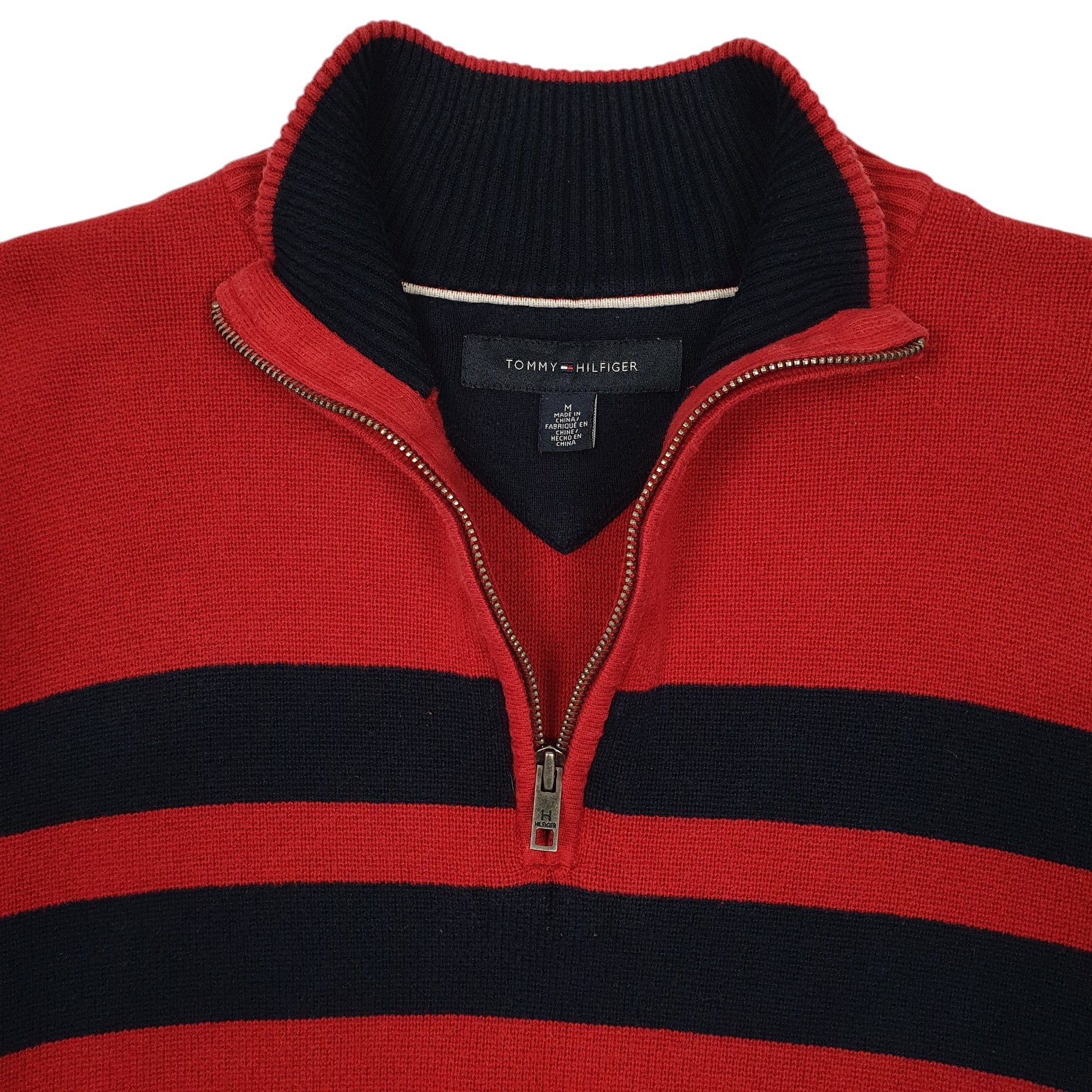 Mens Red Tommy Hilfiger  Quarter Zip Jumper