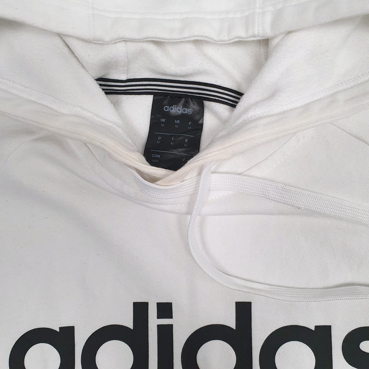 Mens White Adidas  Hoodie Jumper