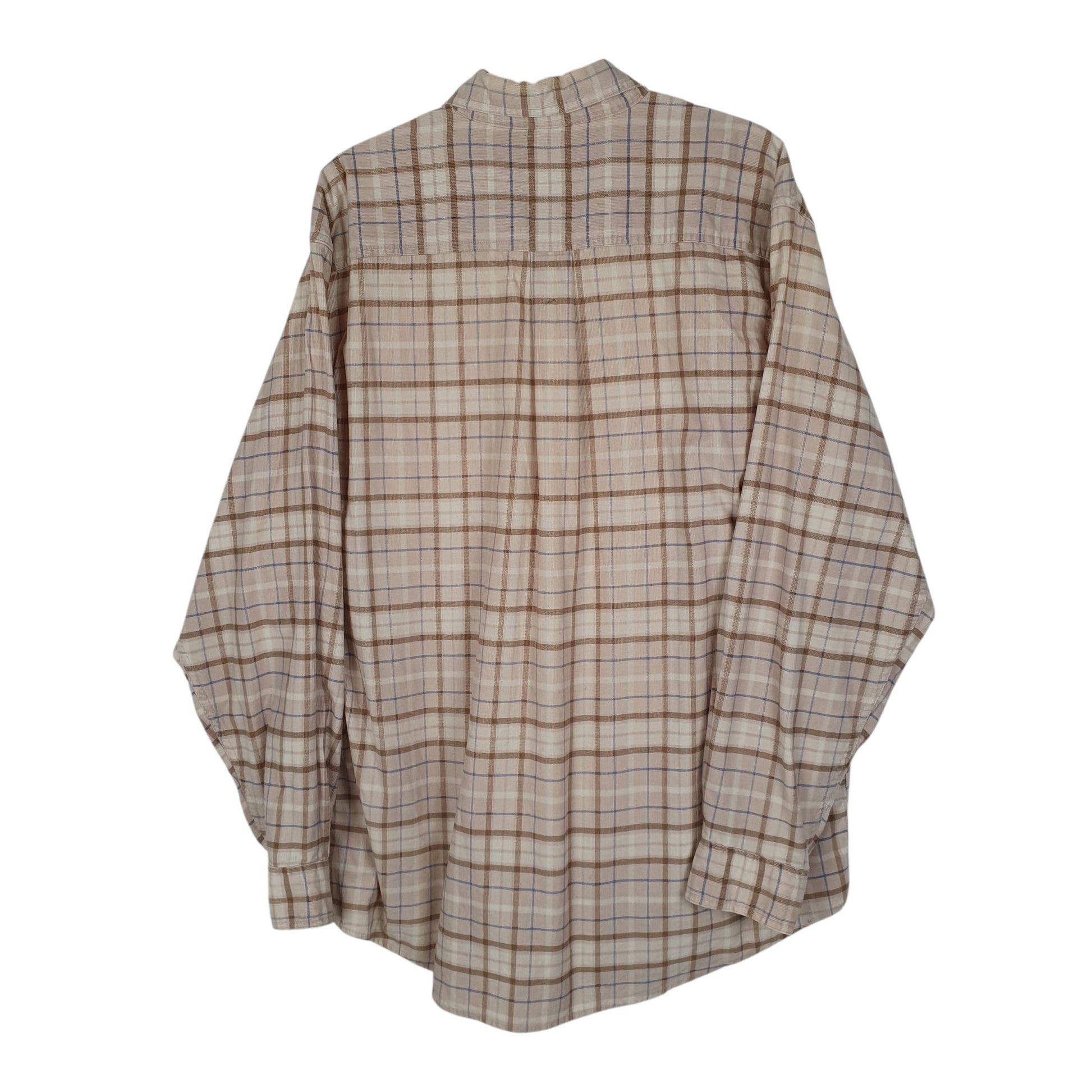 Mens Beige L.L.Bean Corduroy Quarter Zip Shirt