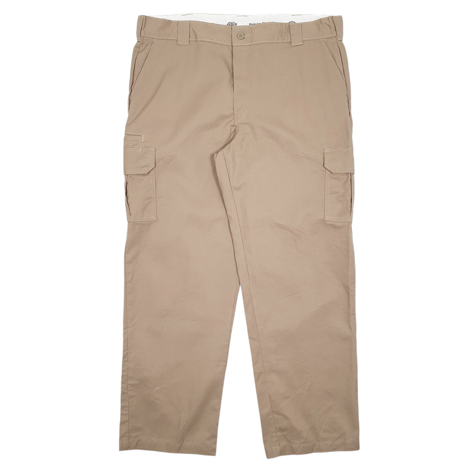 Mens Beige Dickies Workwear Cargo Trousers