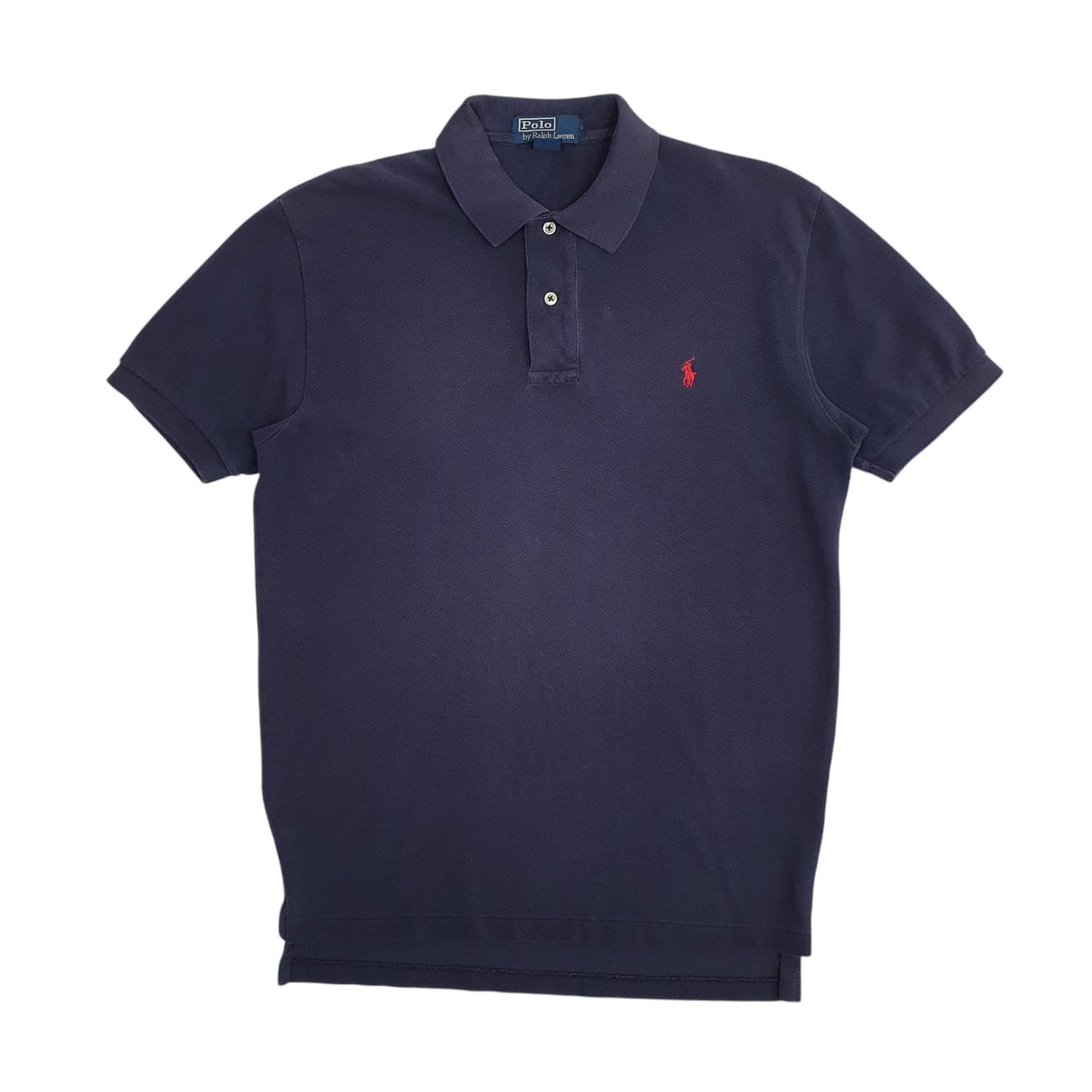 Mens Navy Polo Ralph Lauren Vintage 90s Short Sleeve Polo Shirt