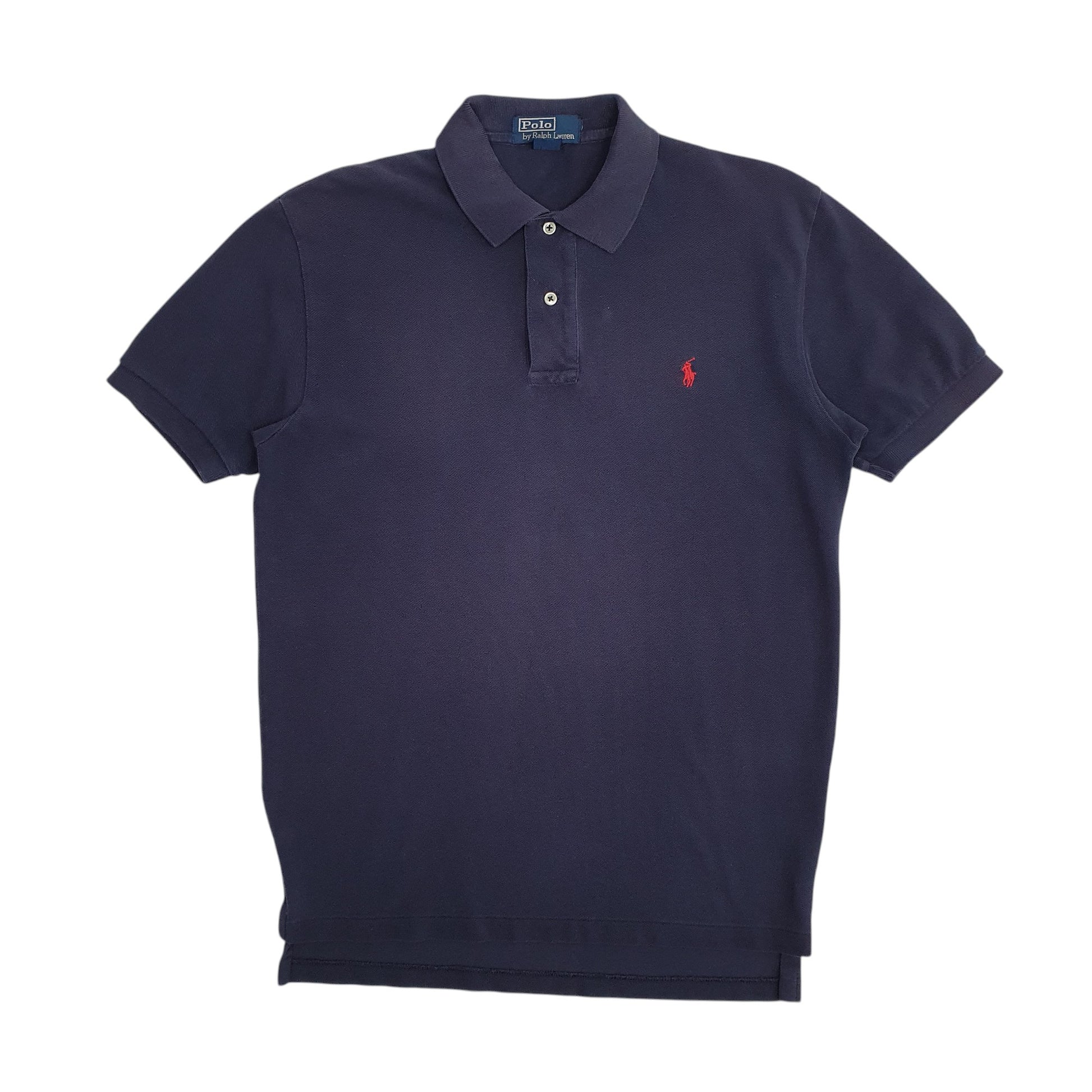 Mens Navy Polo Ralph Lauren Vintage 90s Short Sleeve Polo Shirt
