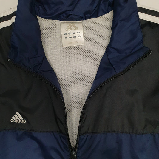 Mens Navy Adidas Track Crewneck Coat
