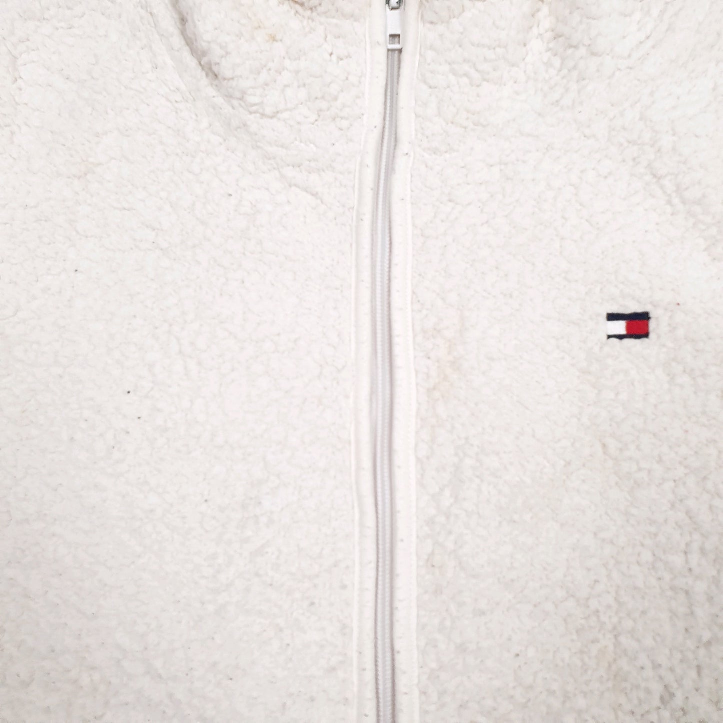 Womens White Tommy Hilfiger Sherpa Full Zip Jumper
