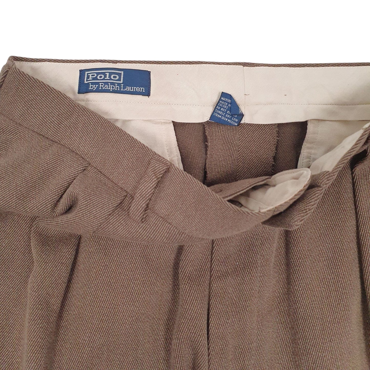 Mens Brown Polo Ralph Lauren Pleated  Trousers