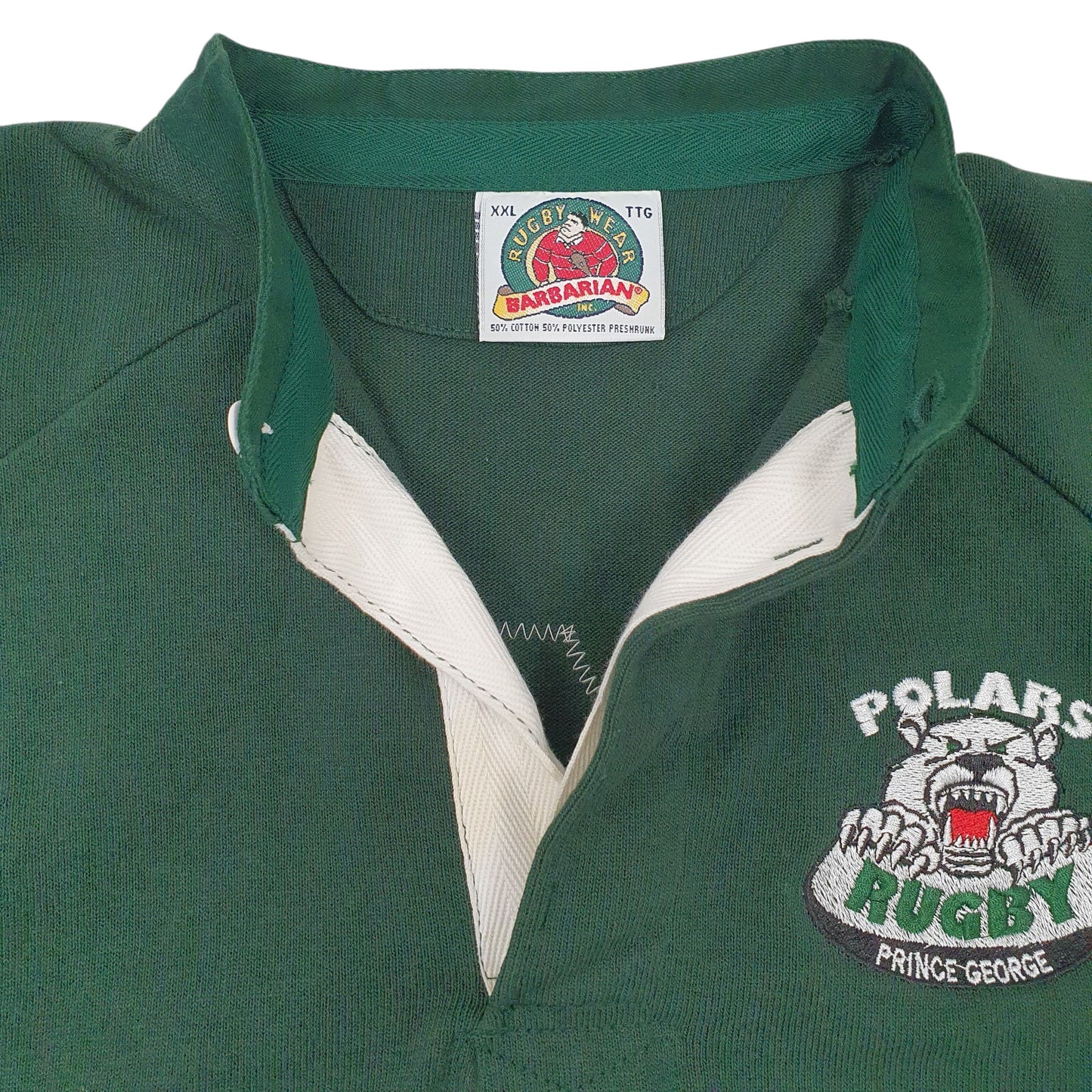 Mens Green Barbarian Rugby Crewneck Polo Shirt