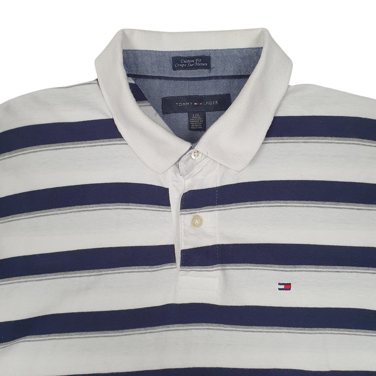 Mens White Tommy Hilfiger Custom Fit  Polo Shirt
