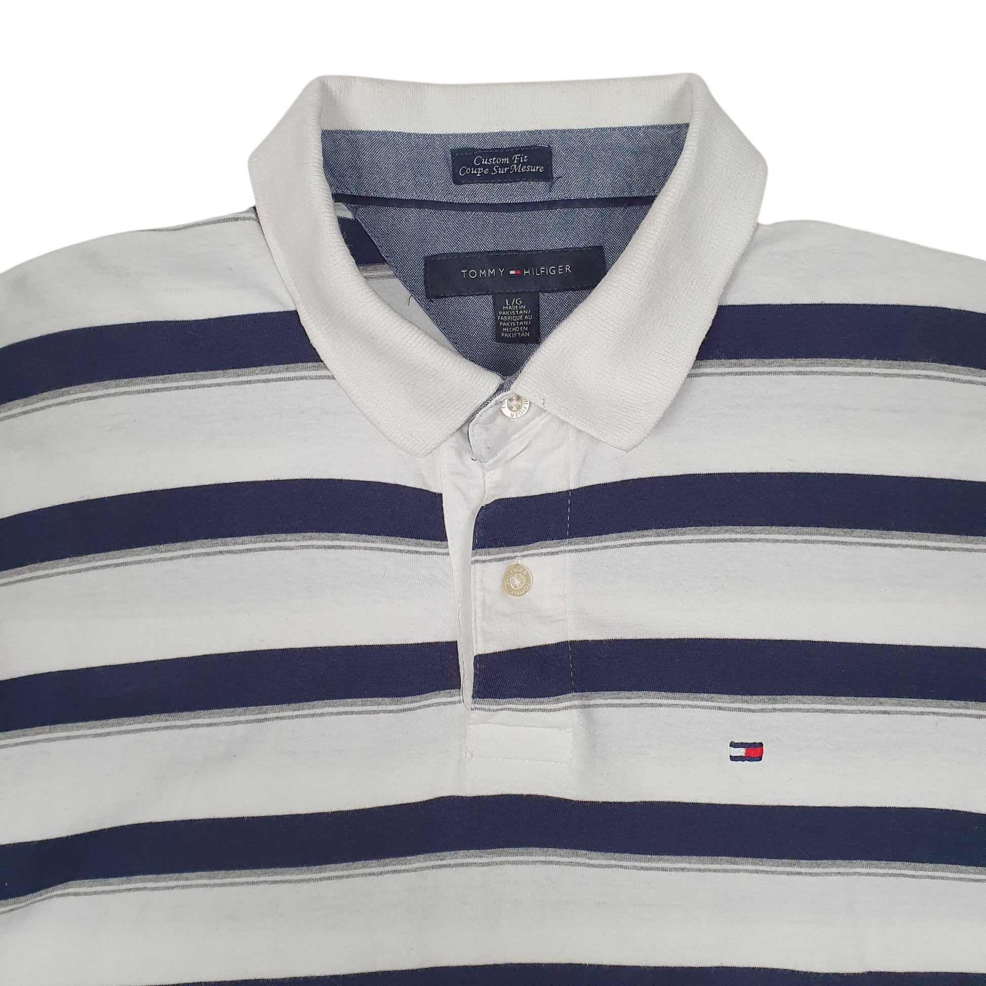 Mens White Tommy Hilfiger Custom Fit  Polo Shirt