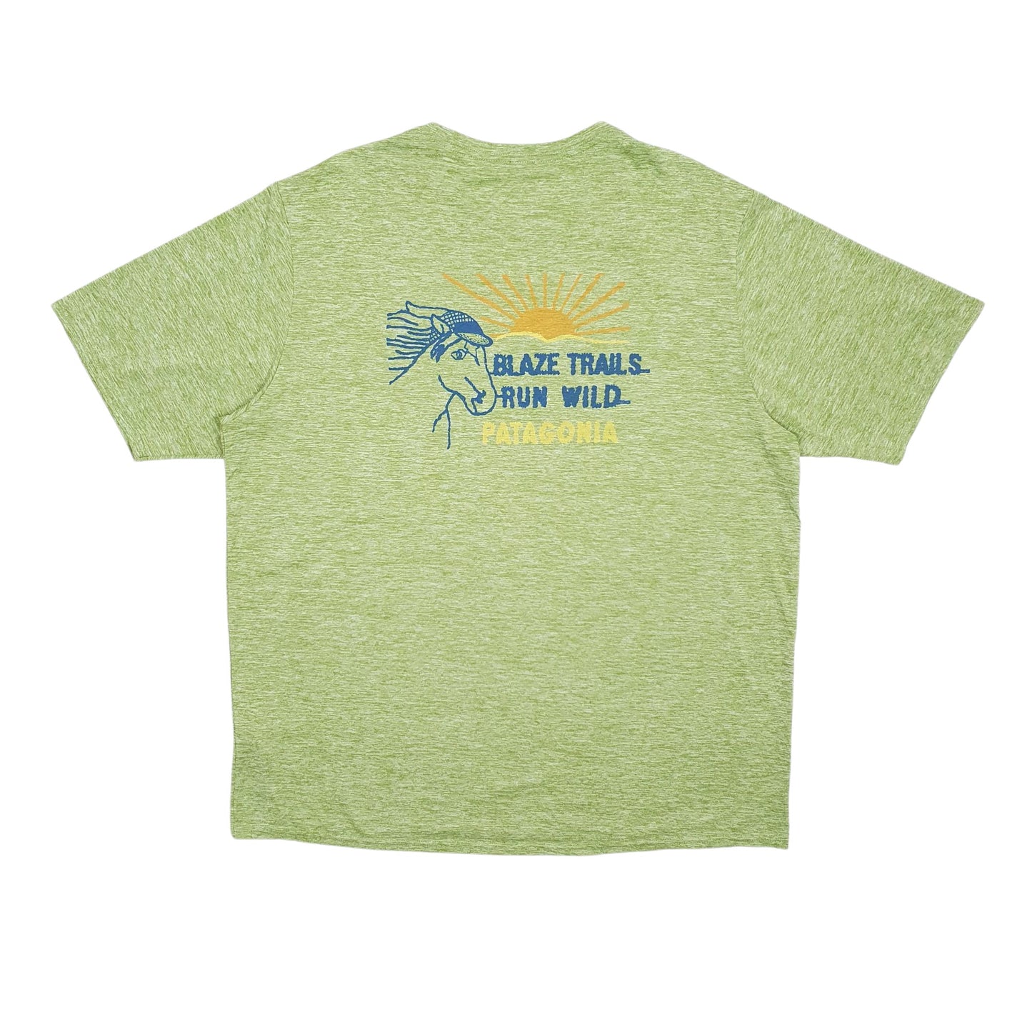 Mens Green Patagonia Capilene  T Shirt