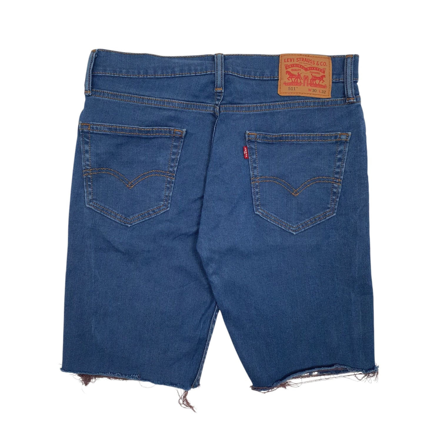 Mens Blue Levis 511 Cutoff Hoodie Shorts