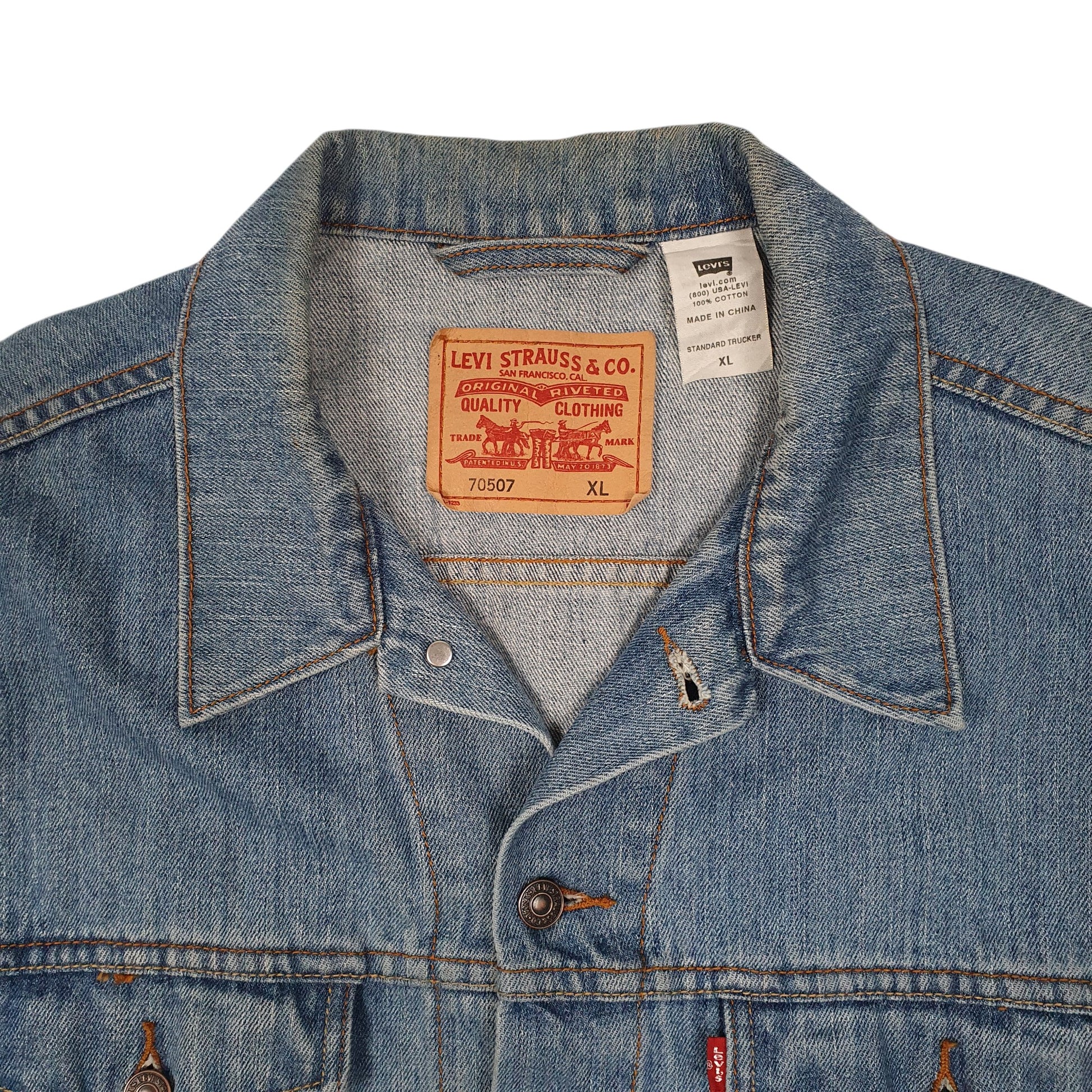 Mens Blue Levis Vintage 2000s Type 3 Trucker  Coat