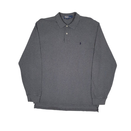 Mens Grey Polo Ralph Lauren  Long Sleeve Polo Shirt