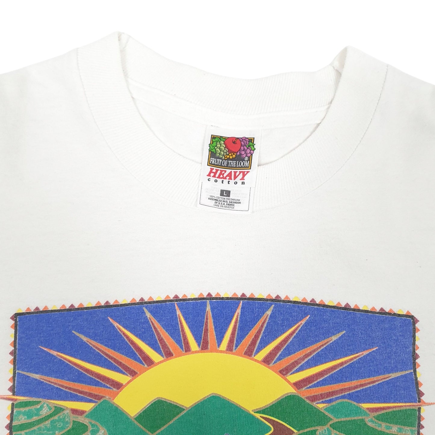 Mens White Fruit Of The Loom  Crewneck T Shirt