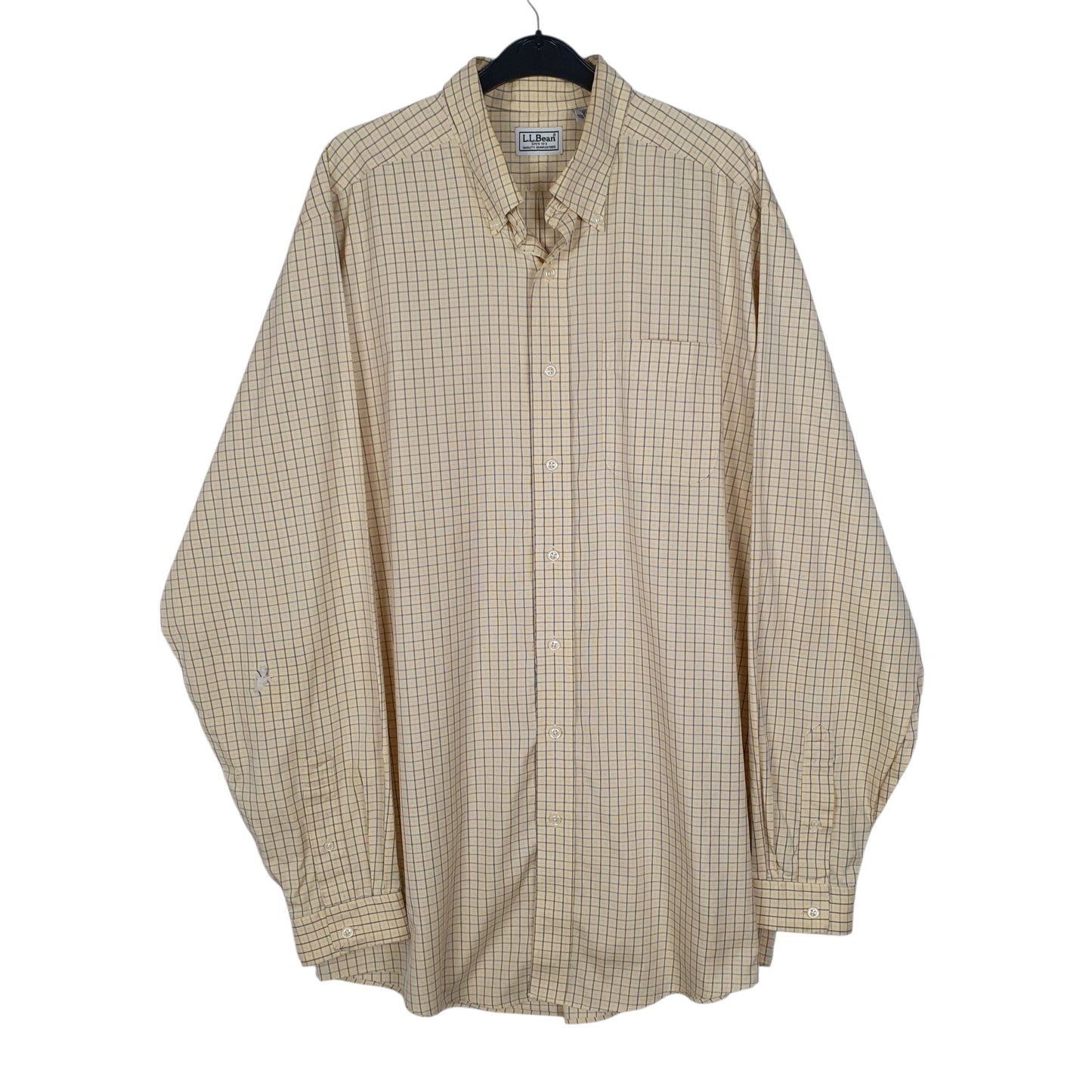 Mens Yellow L.L.Bean Tall Long Sleeve Shirt