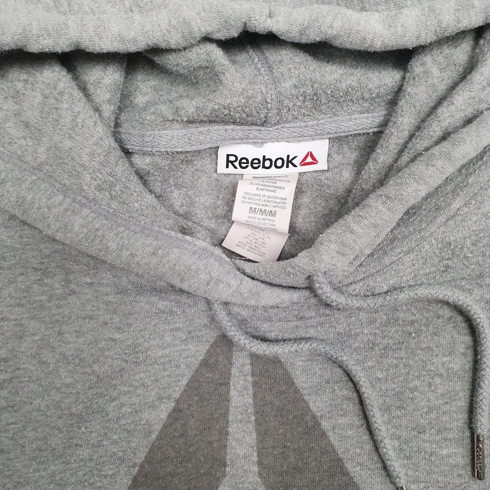 Womens Grey Reebok  Hoodie Jumper