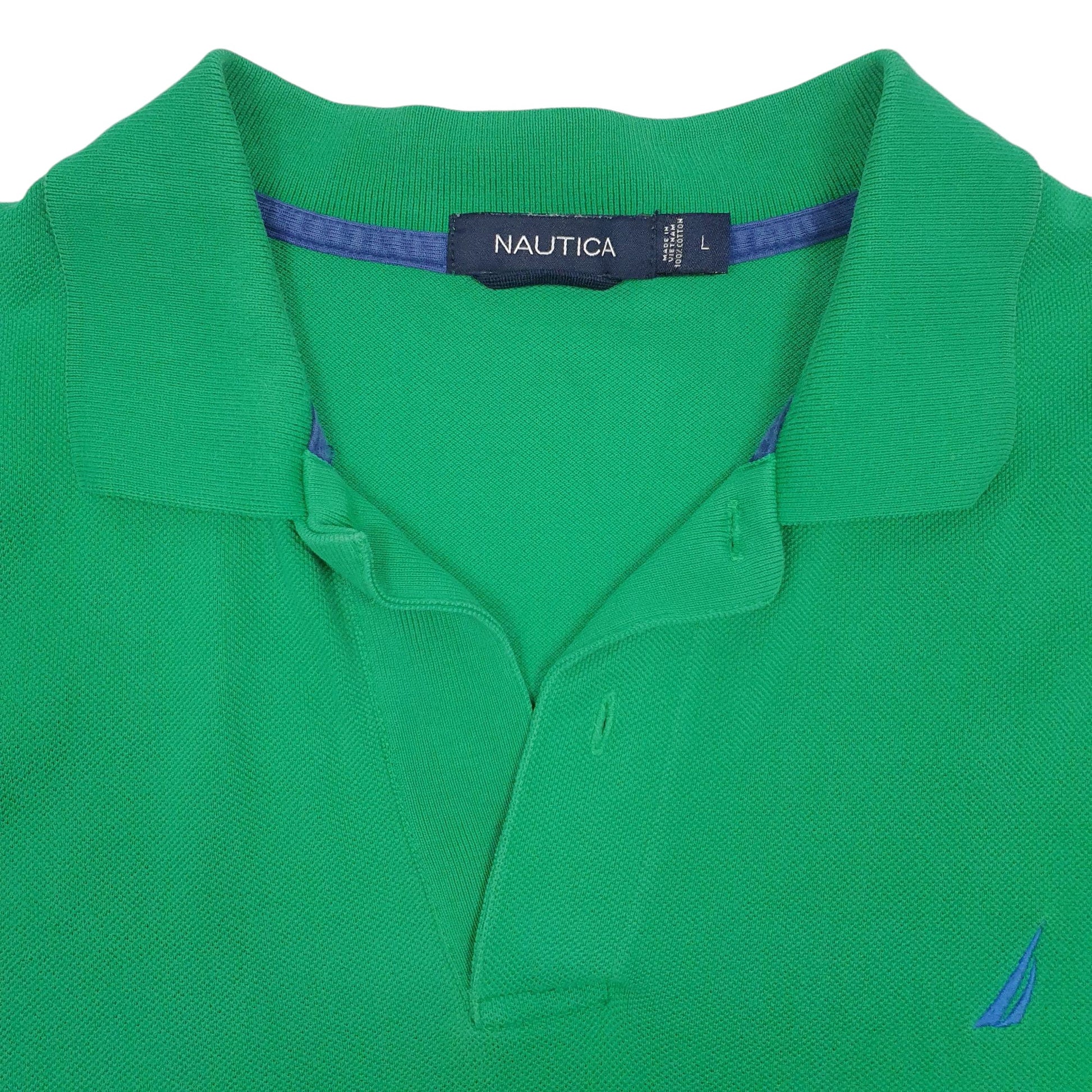 Mens Green Nautica  Crewneck Polo Shirt