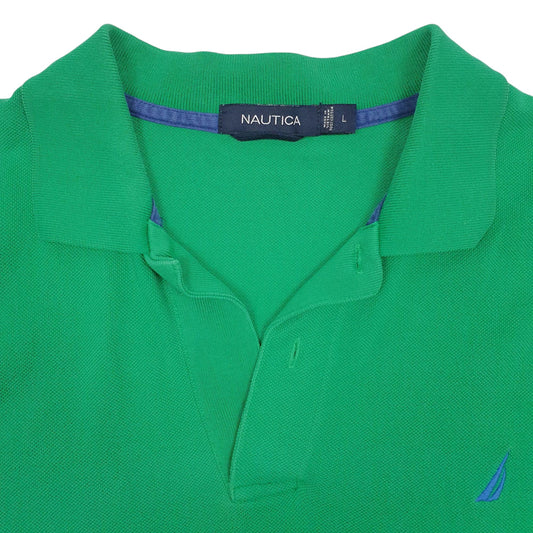 Mens Green Nautica  Crewneck Polo Shirt