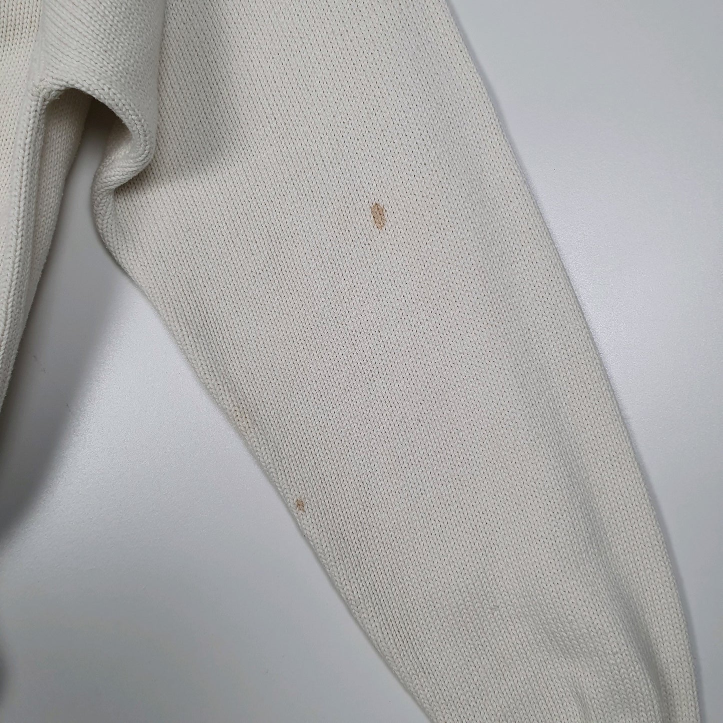 Mens Cream Tommy Hilfiger Heavy Knit Crewneck Jumper