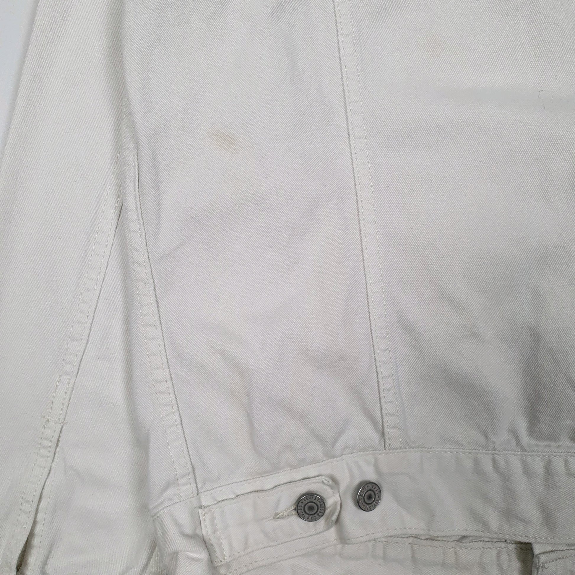 Mens White Levis Type 3 Trucker Crewneck Coat