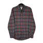 Mens Grey L.L.Bean Thick Flannel Plaid Long Sleeve Shirt