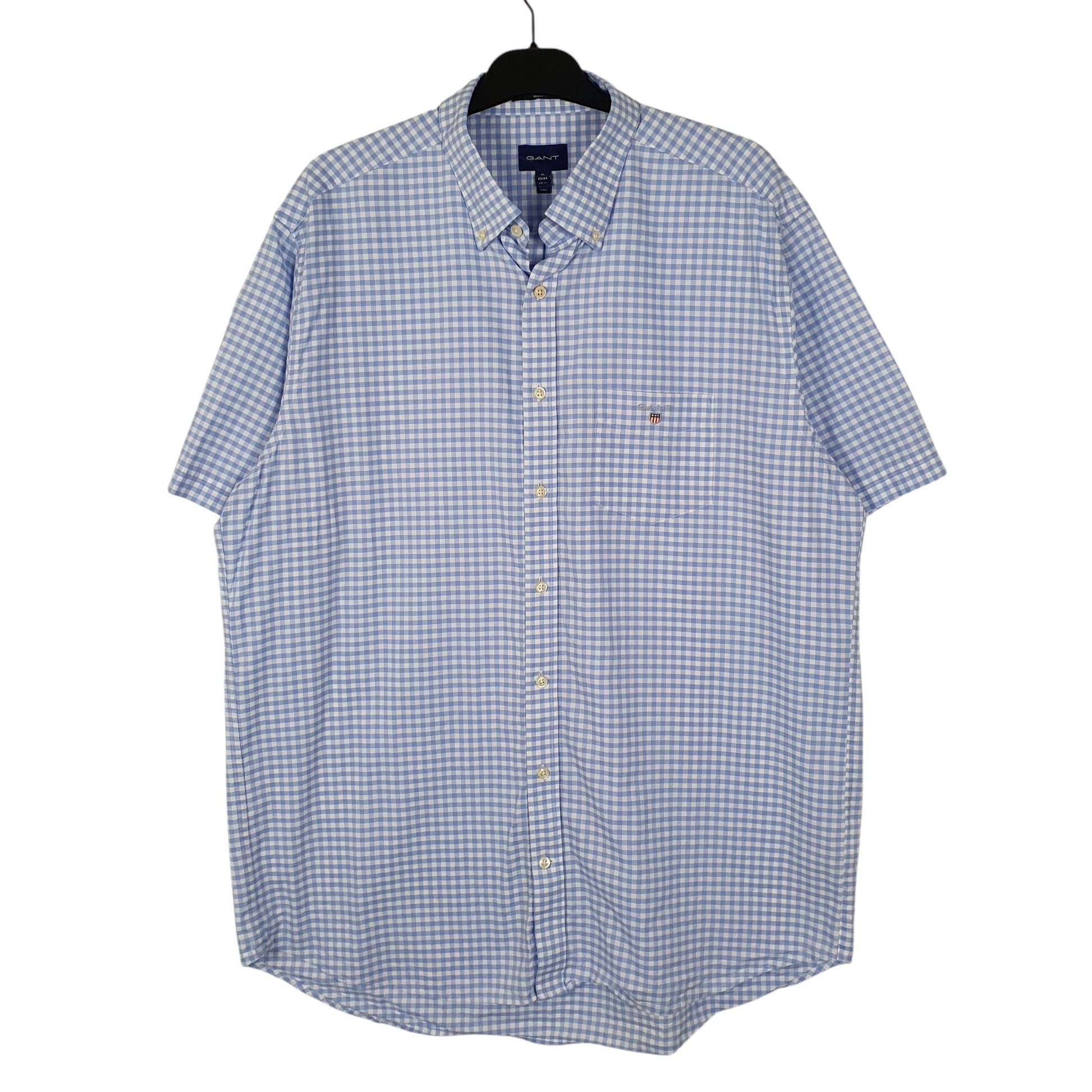 Mens Blue GANT The Broadcloth Short Sleeve Shirt