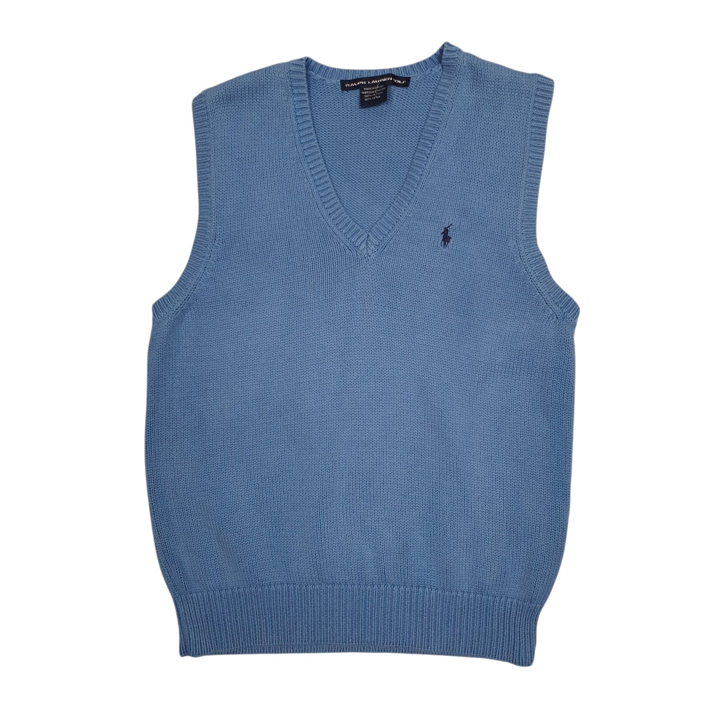 Womens Blue Ralph Lauren Golf Vintage 00s Vest V Neck Jumper