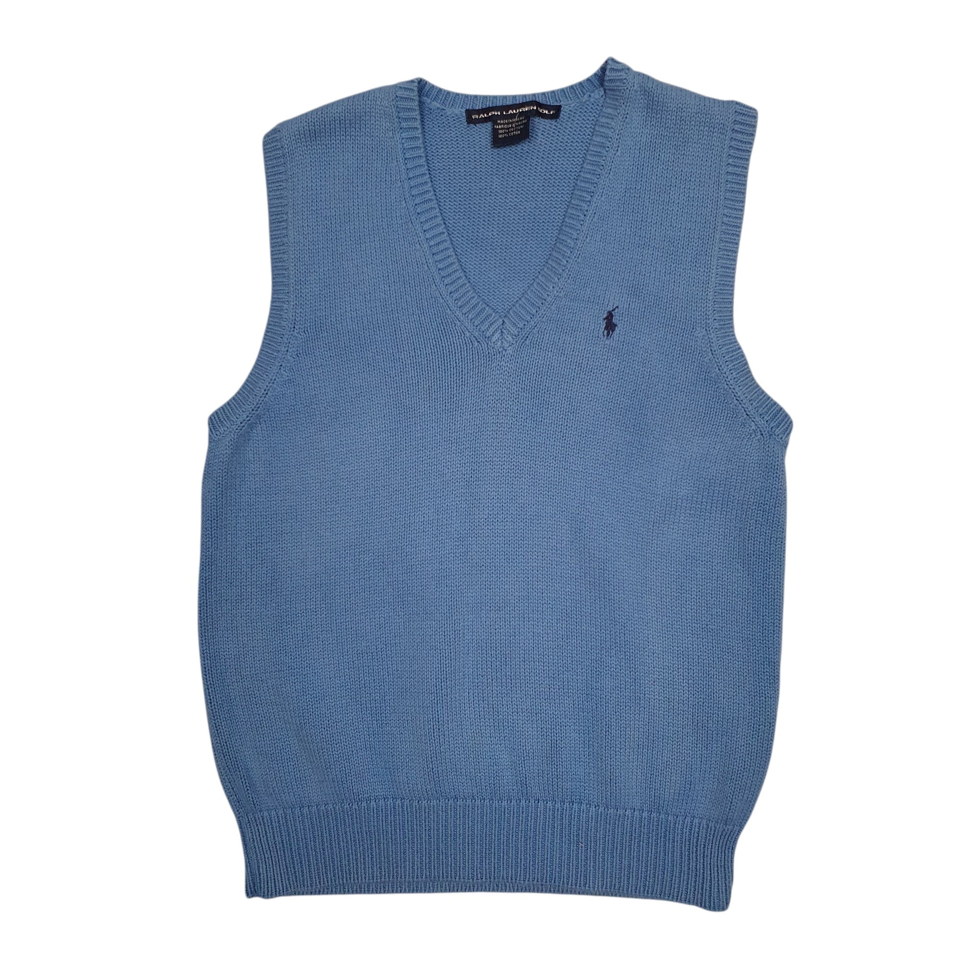 Womens Blue Ralph Lauren Golf Vintage 00s Vest V Neck Jumper