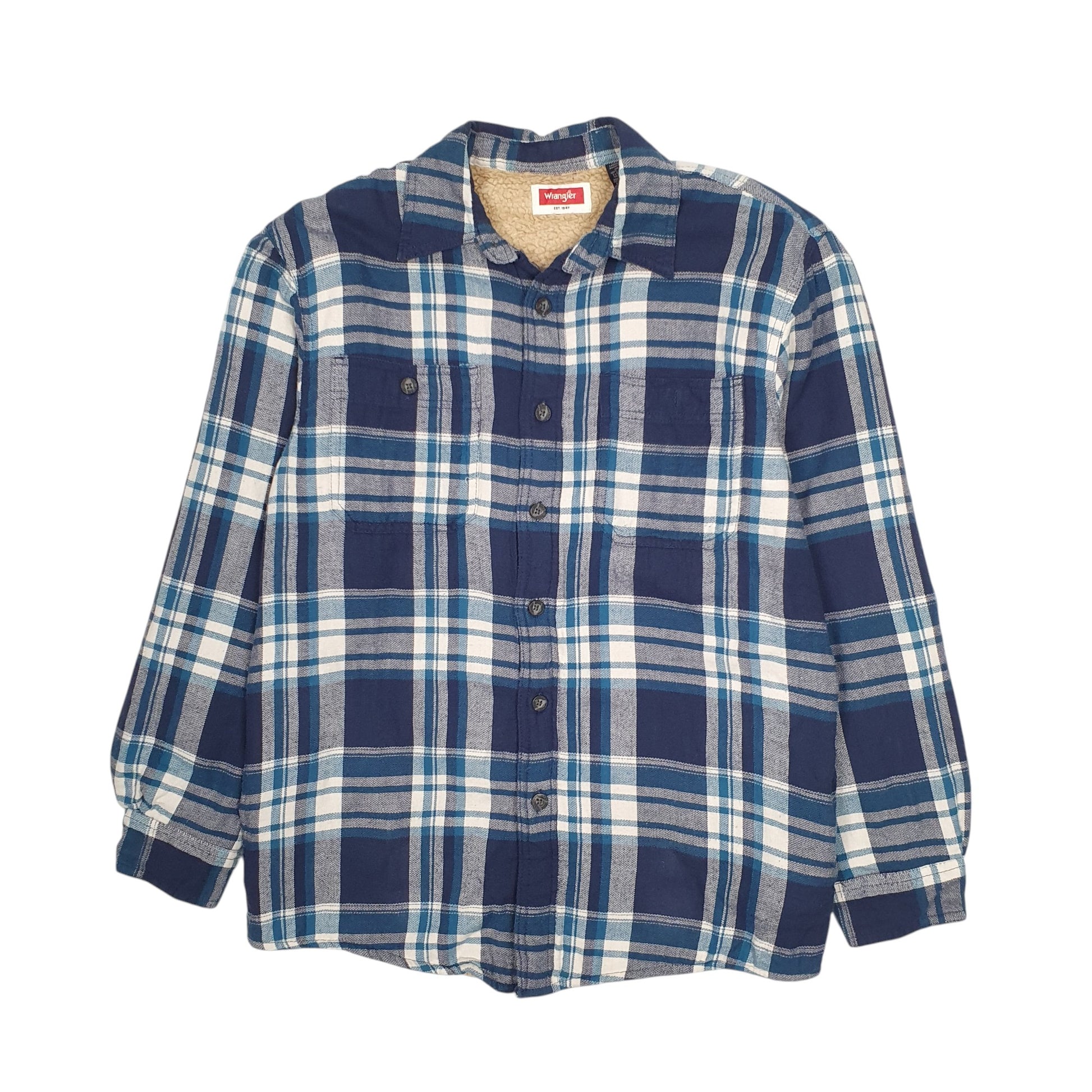 Mens Blue Wrangler Sherpa Lined  Coat