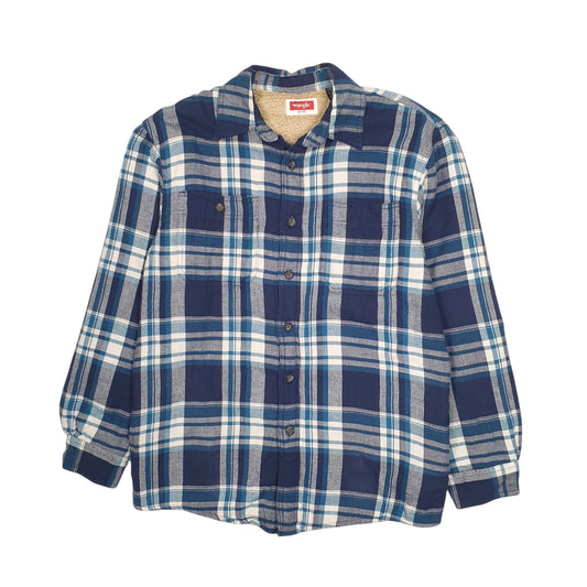 Mens Blue Wrangler Sherpa Lined  Coat