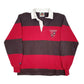 Mens Red Barbarian Rugby Long Sleeve Polo Shirt