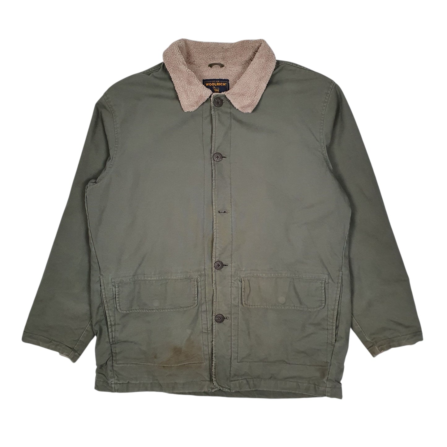Mens Green Woolrich Sherpa Lined Field Hunting  Coat