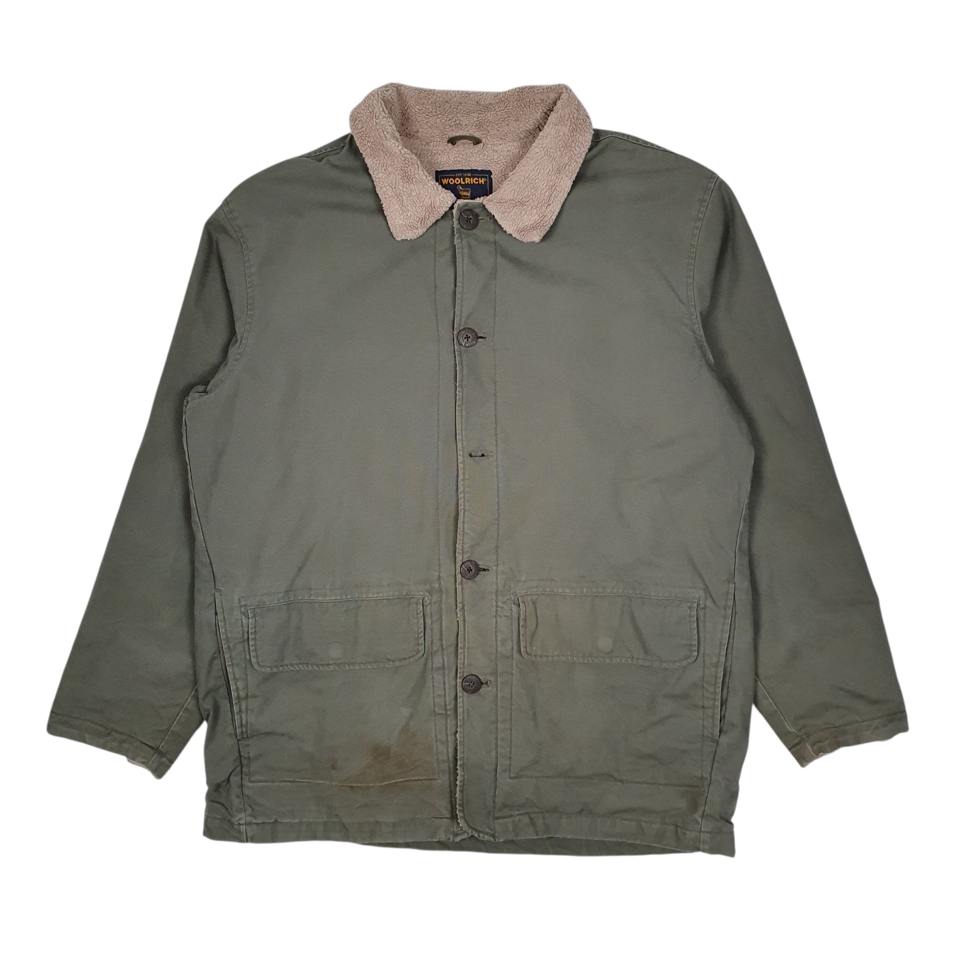 Mens Green Woolrich Sherpa Lined Field Hunting  Coat