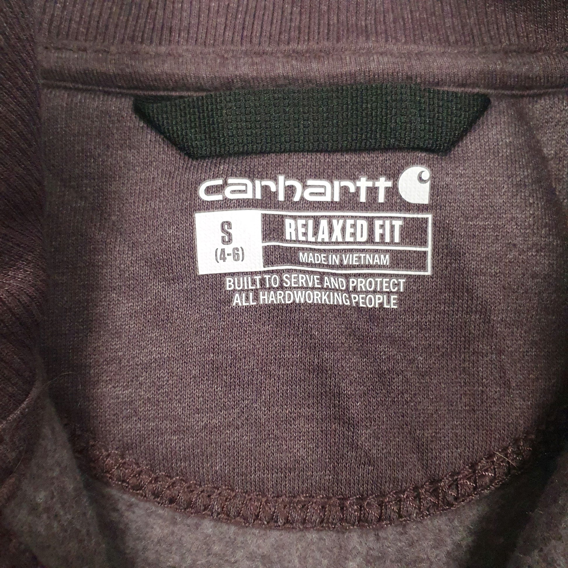 Womens Burgundy Carhartt  Quarter Zip Jumper