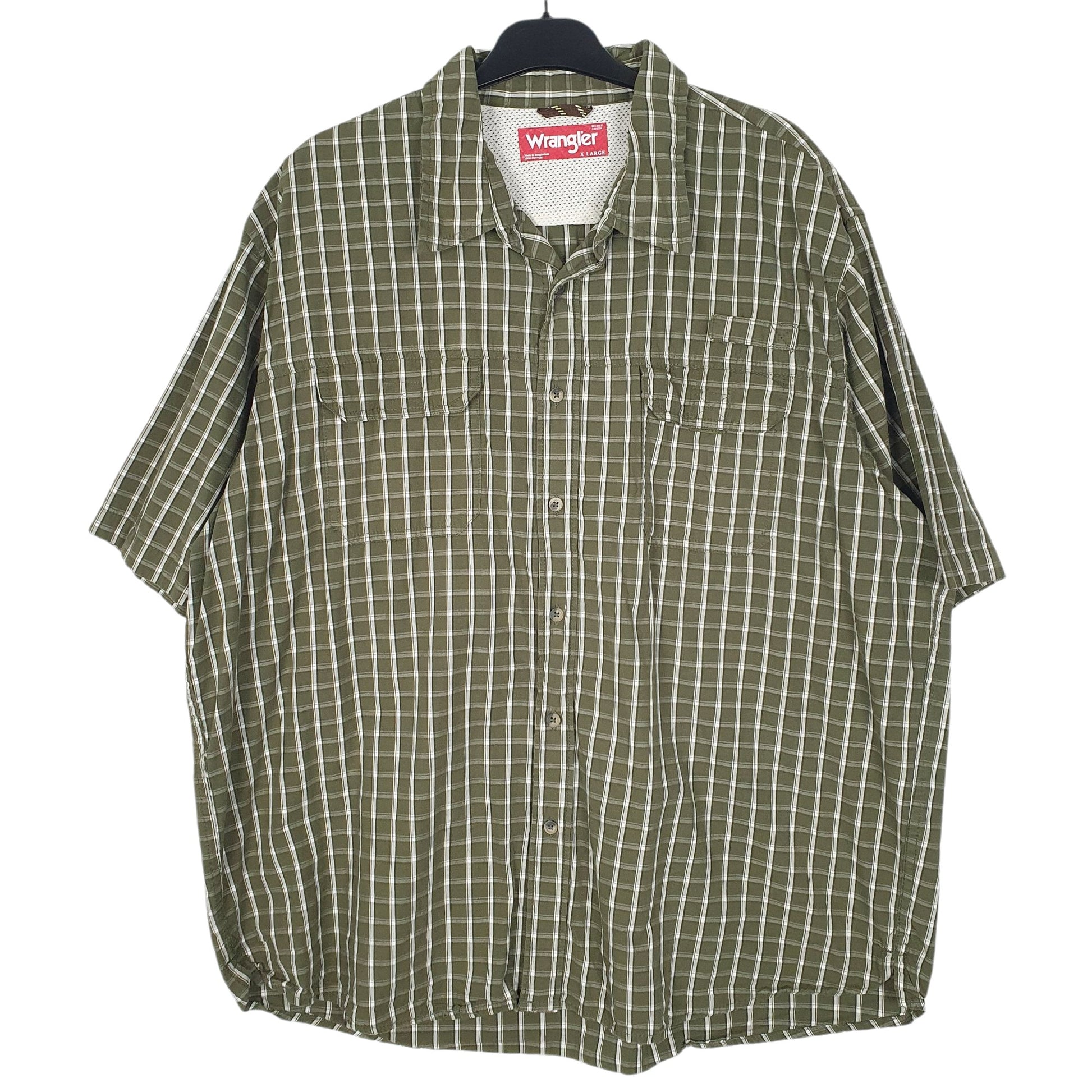 Mens Green Wrangler  Short Sleeve Shirt