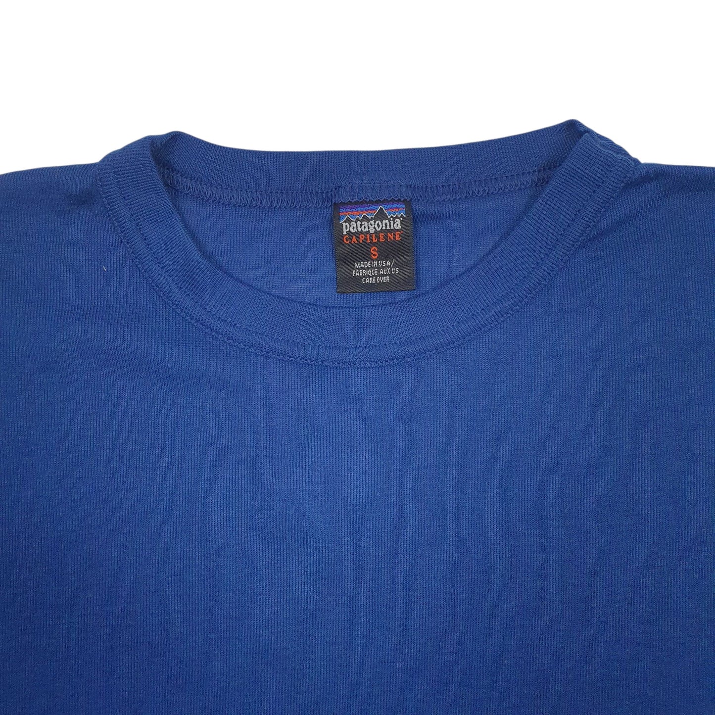Mens Blue Patagonia Capilene Vintage Made In USA  T Shirt