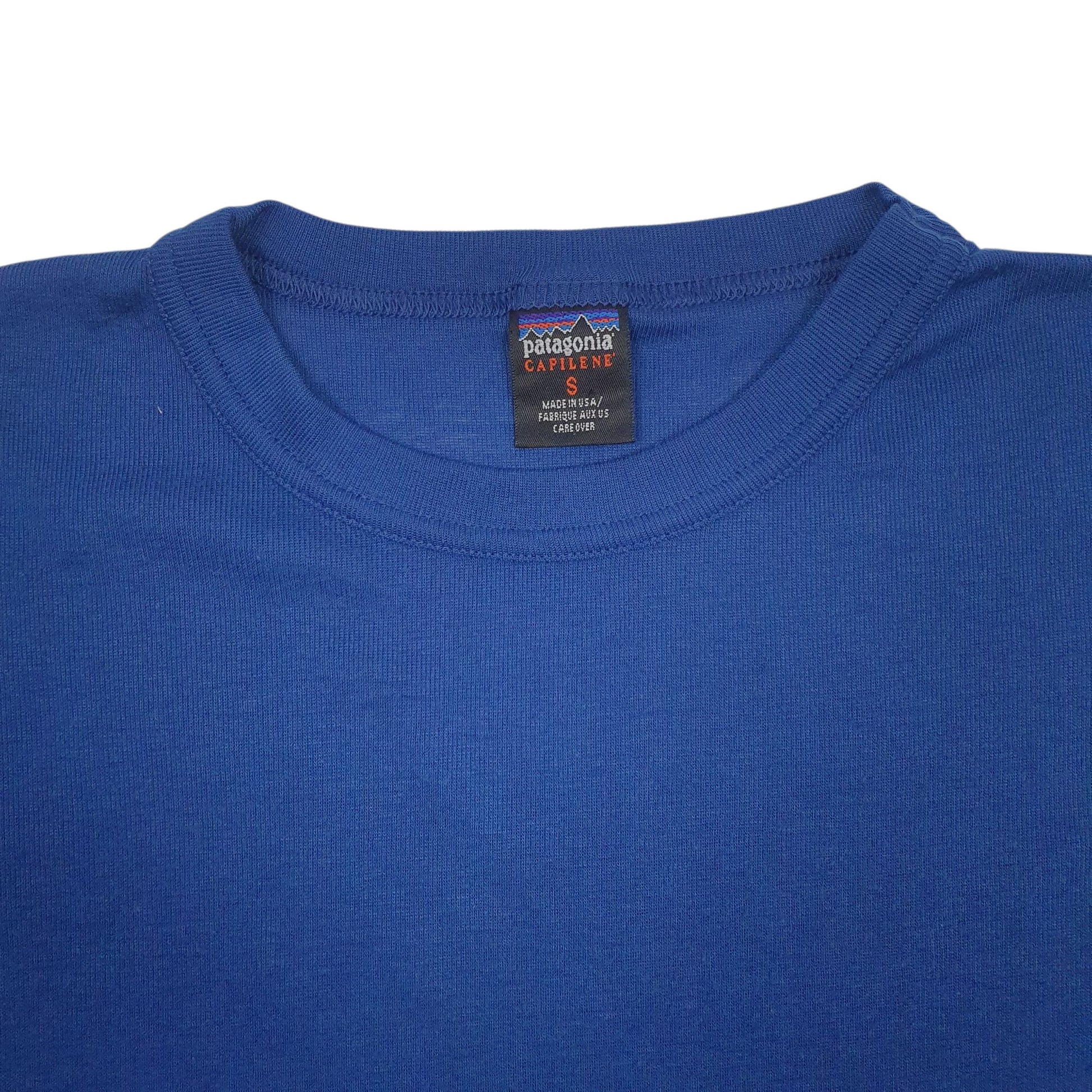 Mens Blue Patagonia Capilene Vintage Made In USA  T Shirt