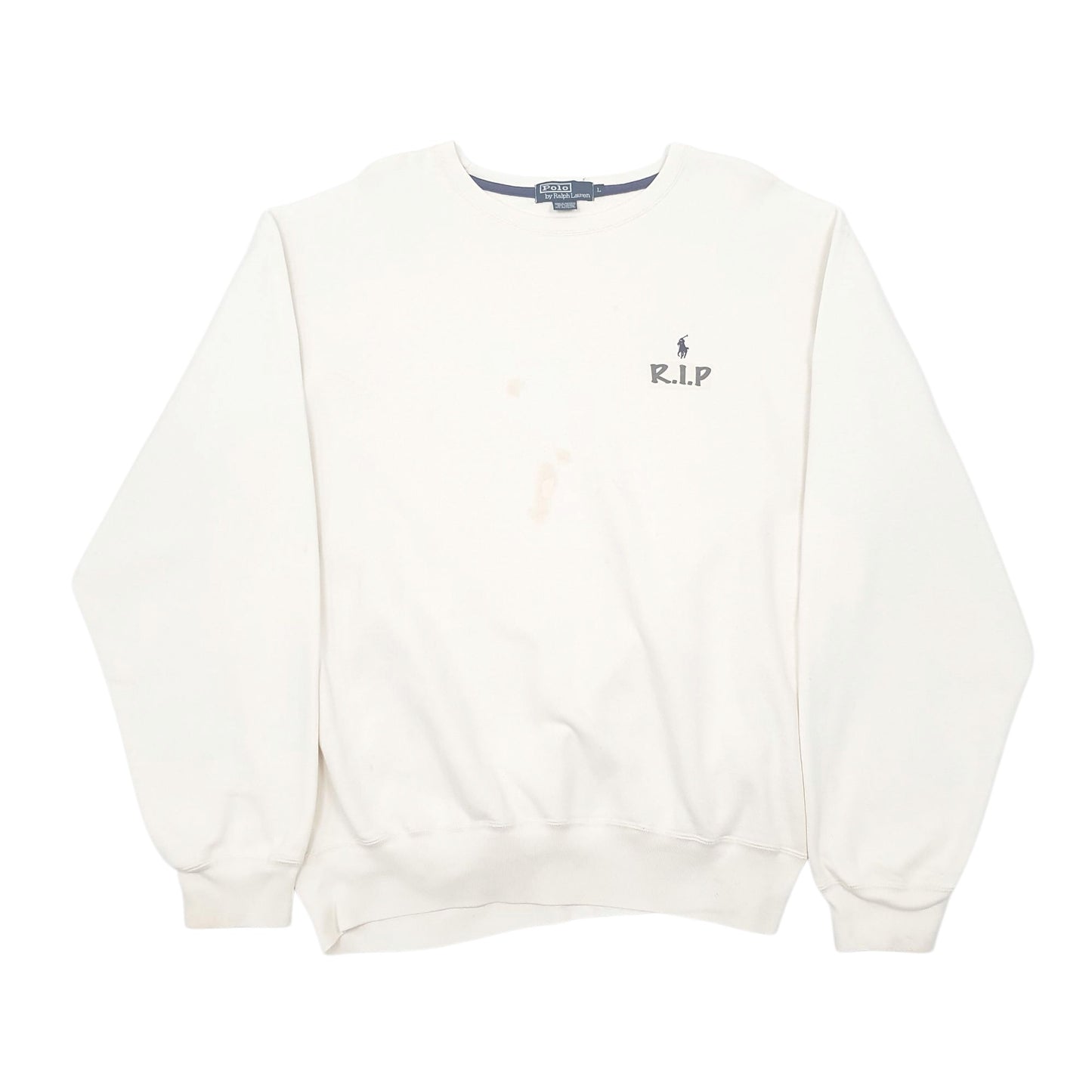Mens Cream Polo Ralph Lauren R.I.P Crewneck Jumper