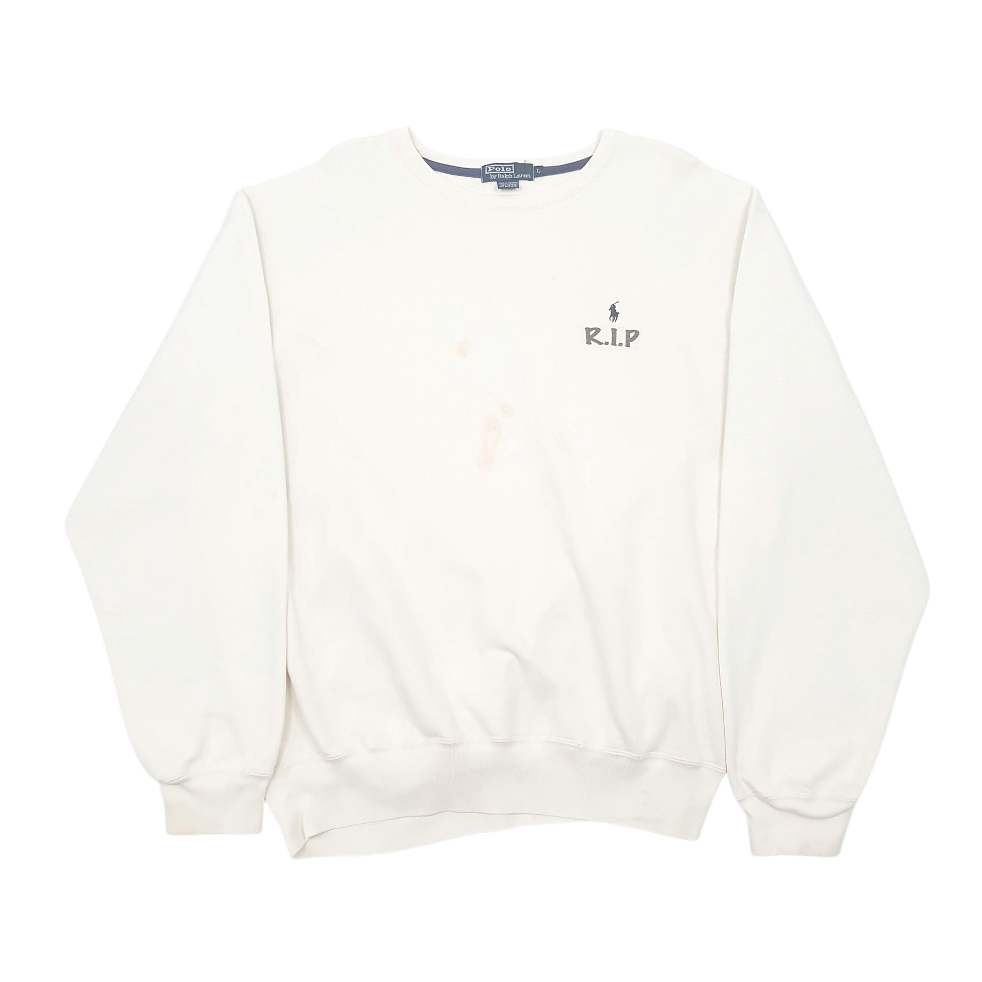 Mens Cream Polo Ralph Lauren R.I.P Crewneck Jumper