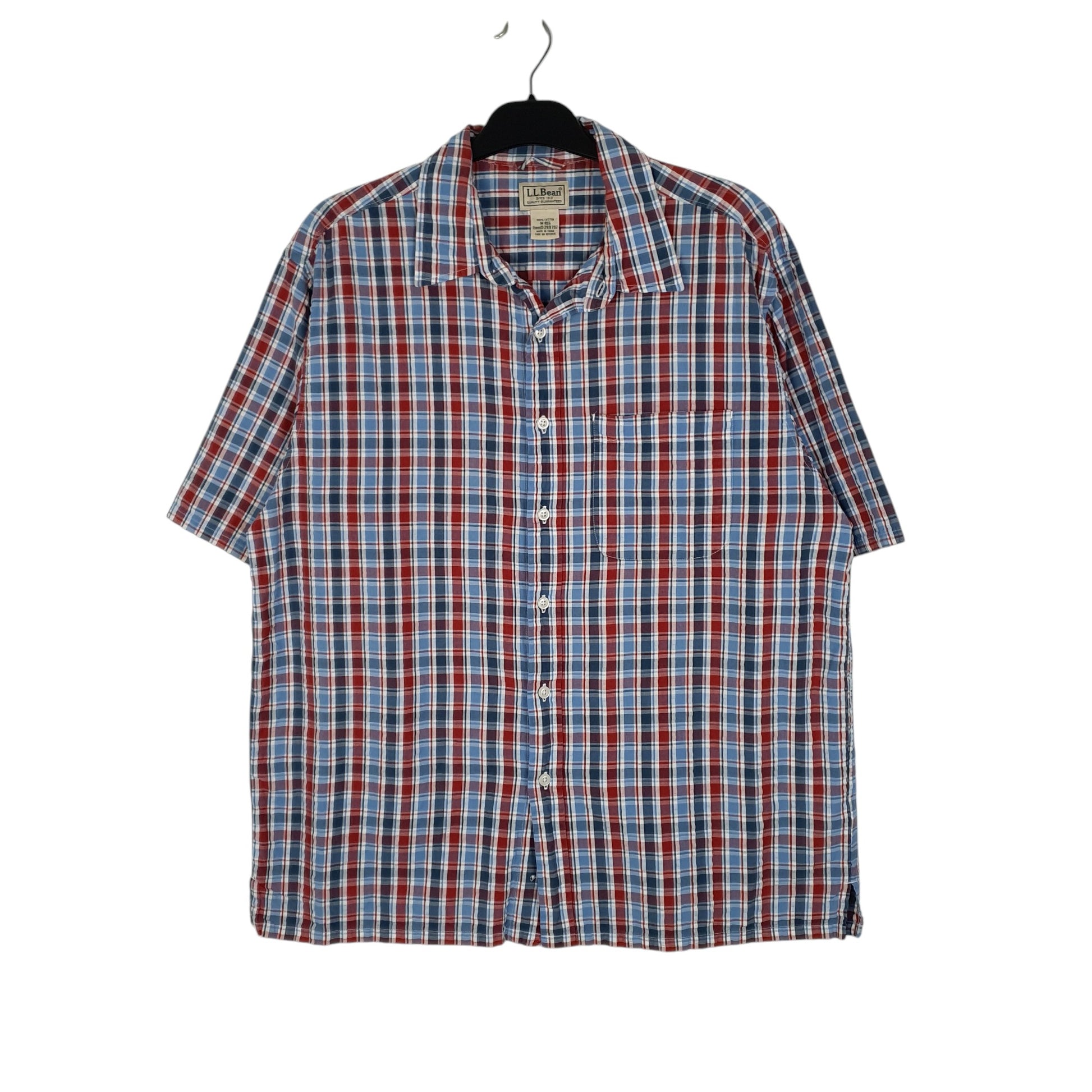 Mens Blue L.L.Bean  Short Sleeve Shirt