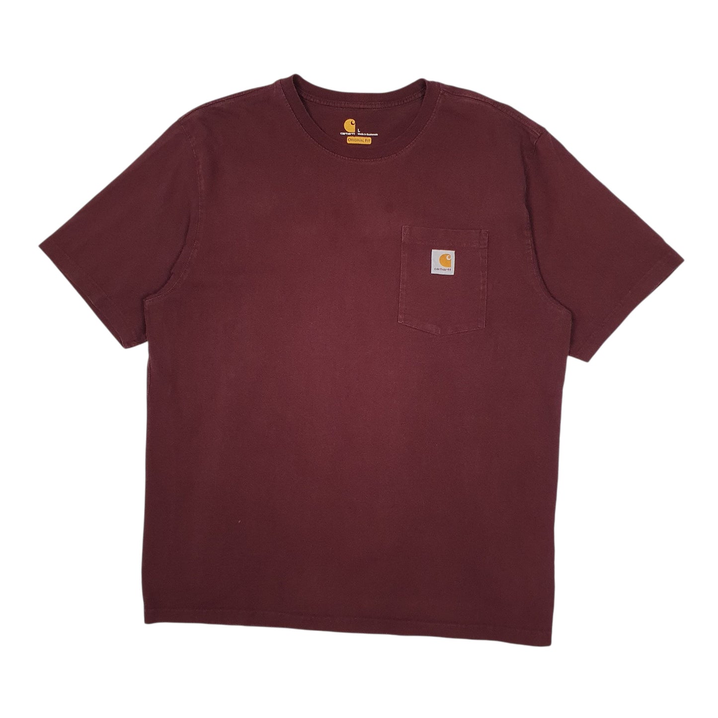 Mens Burgundy Carhartt  Short Sleeve T Shirt