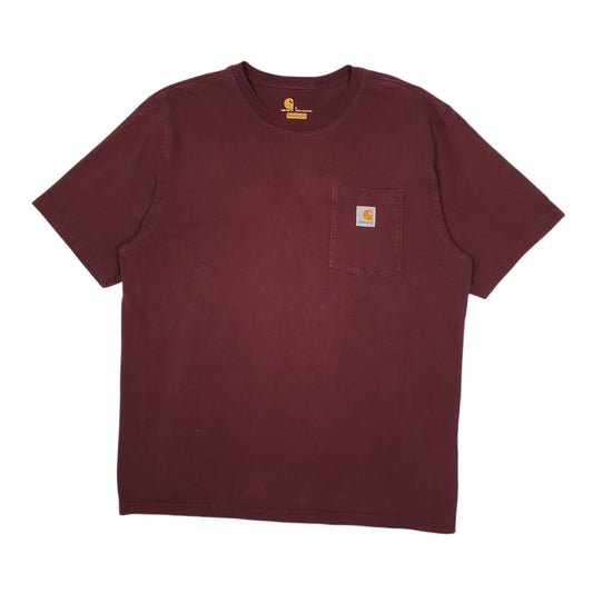 Mens Burgundy Carhartt  Short Sleeve T Shirt