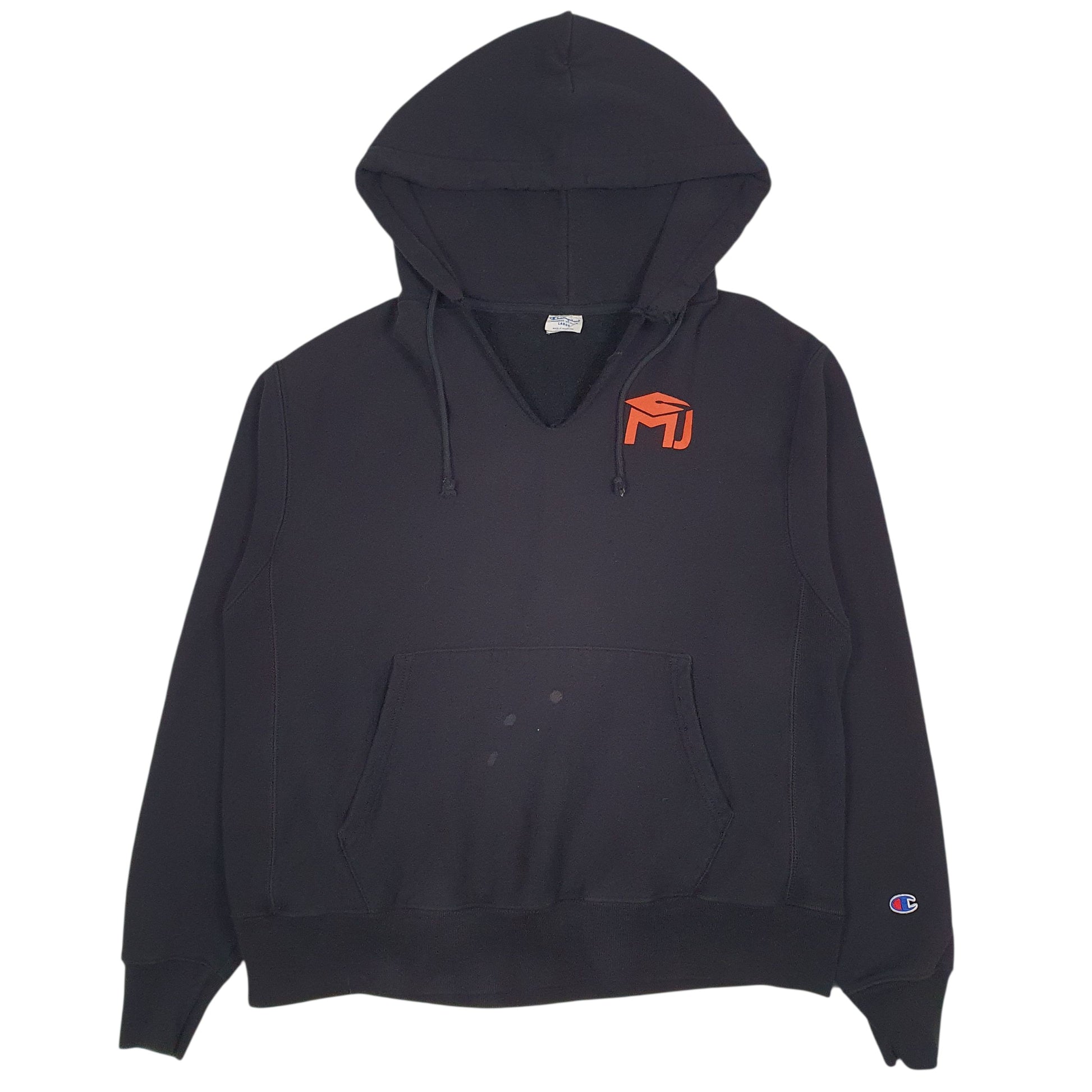 Mens Black Champion Reverse Weave Hoodie Jumper
