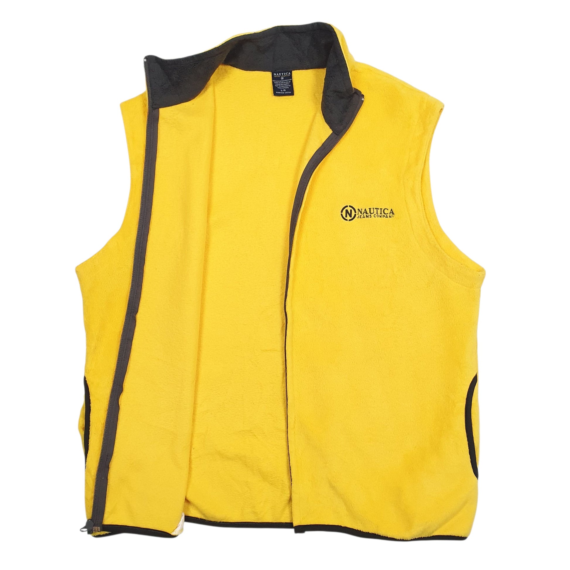 Mens Yellow Nautica  Gilet Jumper
