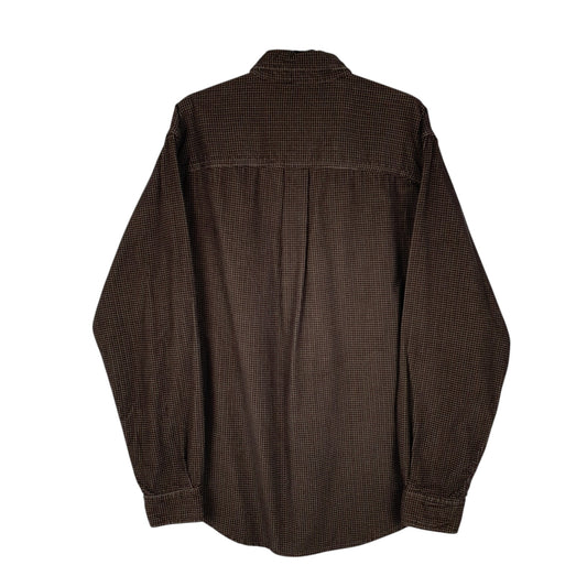 Mens Brown Eddie Bauer Houndstooth Corduroy  Shirt